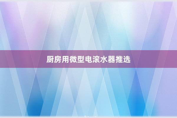 厨房用微型电滚水器推选
